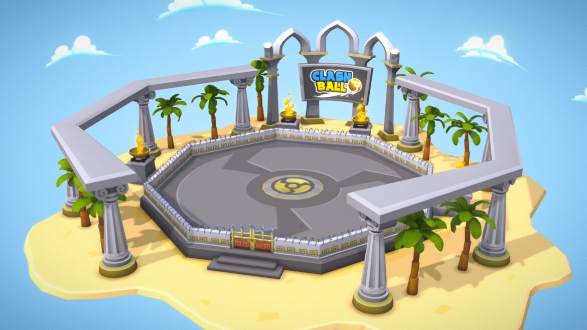 arena stadium roman greek clashball lowpoly 3d model