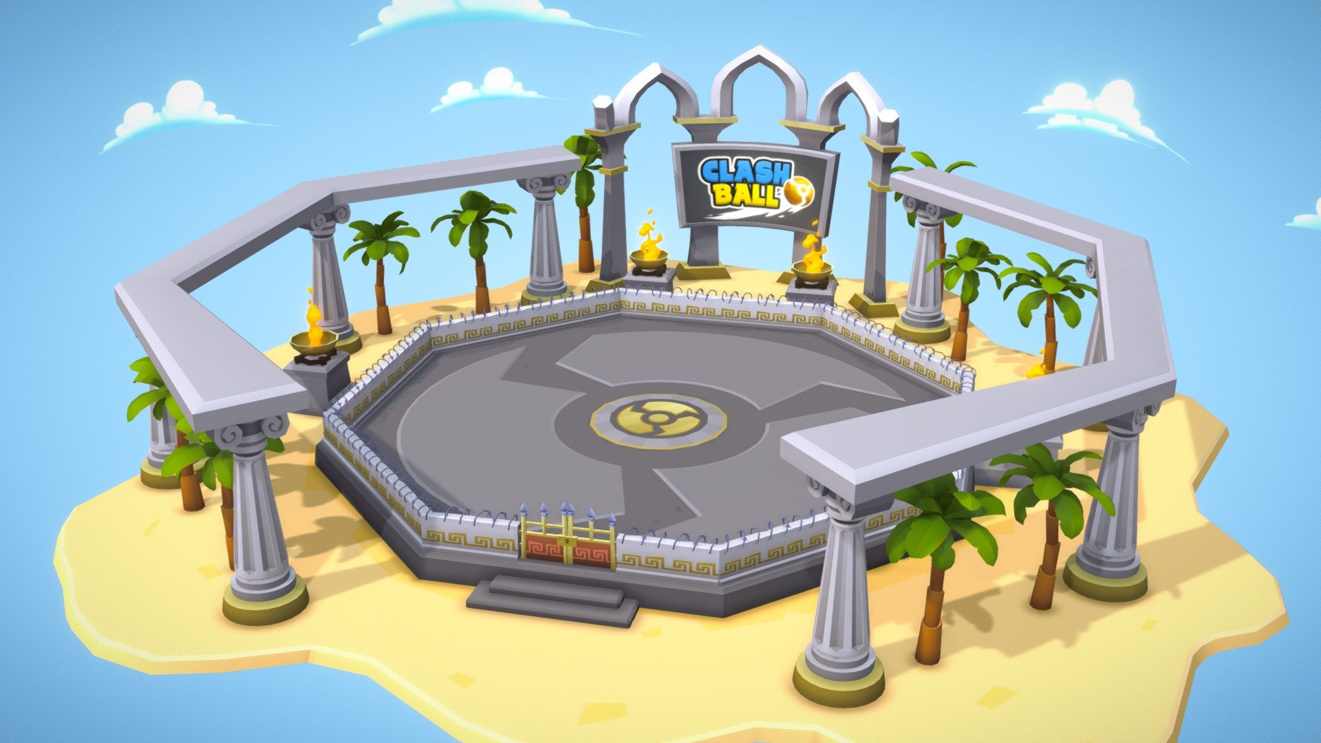 Arena stadium roman greek clashball lowpoly