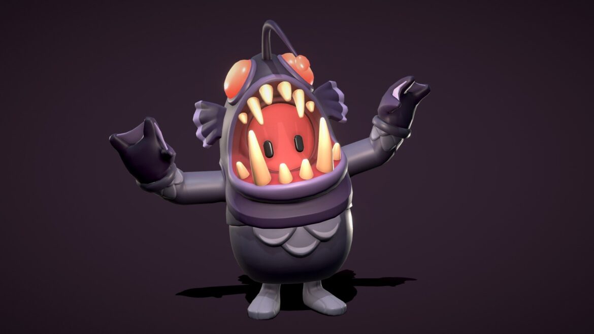 fall guys anglerfish costume 3d model