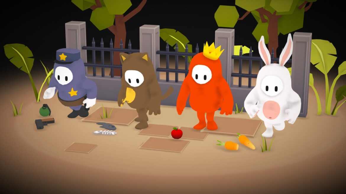 fall guys animated lowpoly characters 3d model