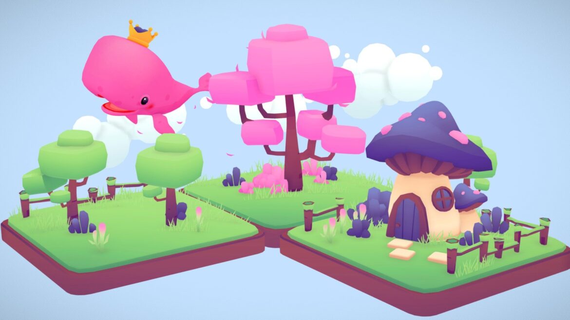 fantastic environment lowpoly 3d model