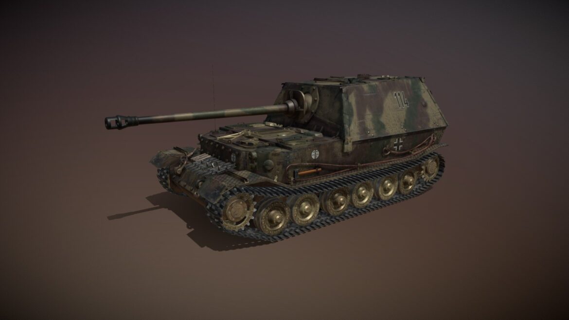 ferdinand tank destroyer tiger p 114 3d model