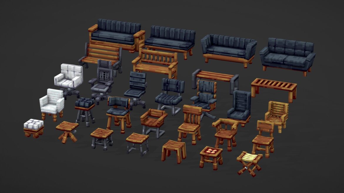 furniture collection 1 3d model