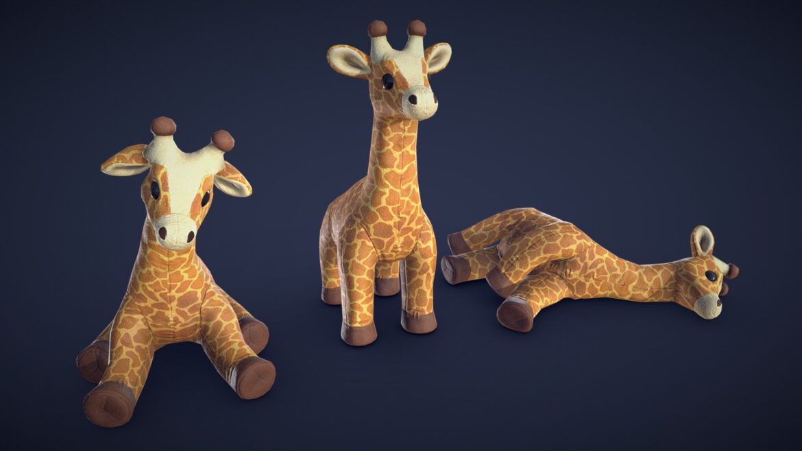 giraffe plush game ready 3d model