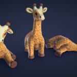 giraffe plush game ready 3d model
