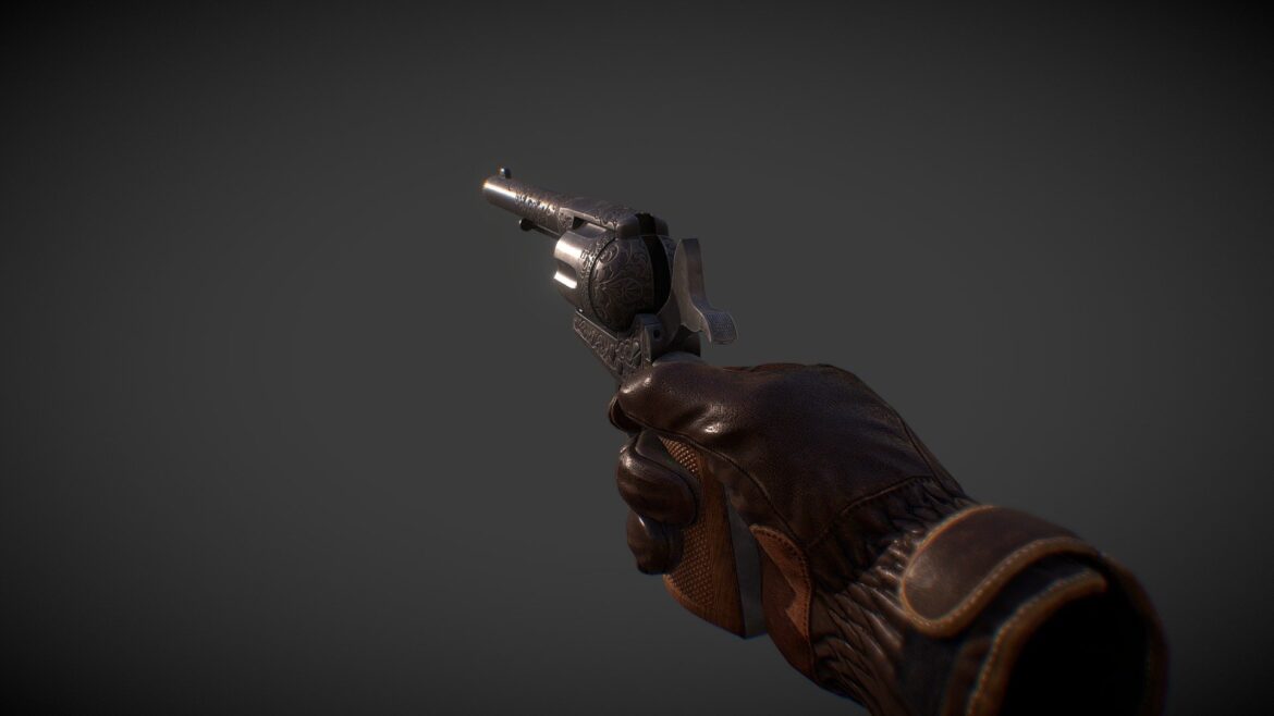 gun for the cow boy gunslinger 3d model