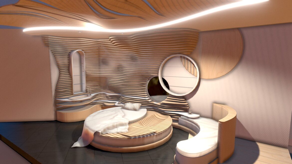 interior concept room wood architecture 3d model