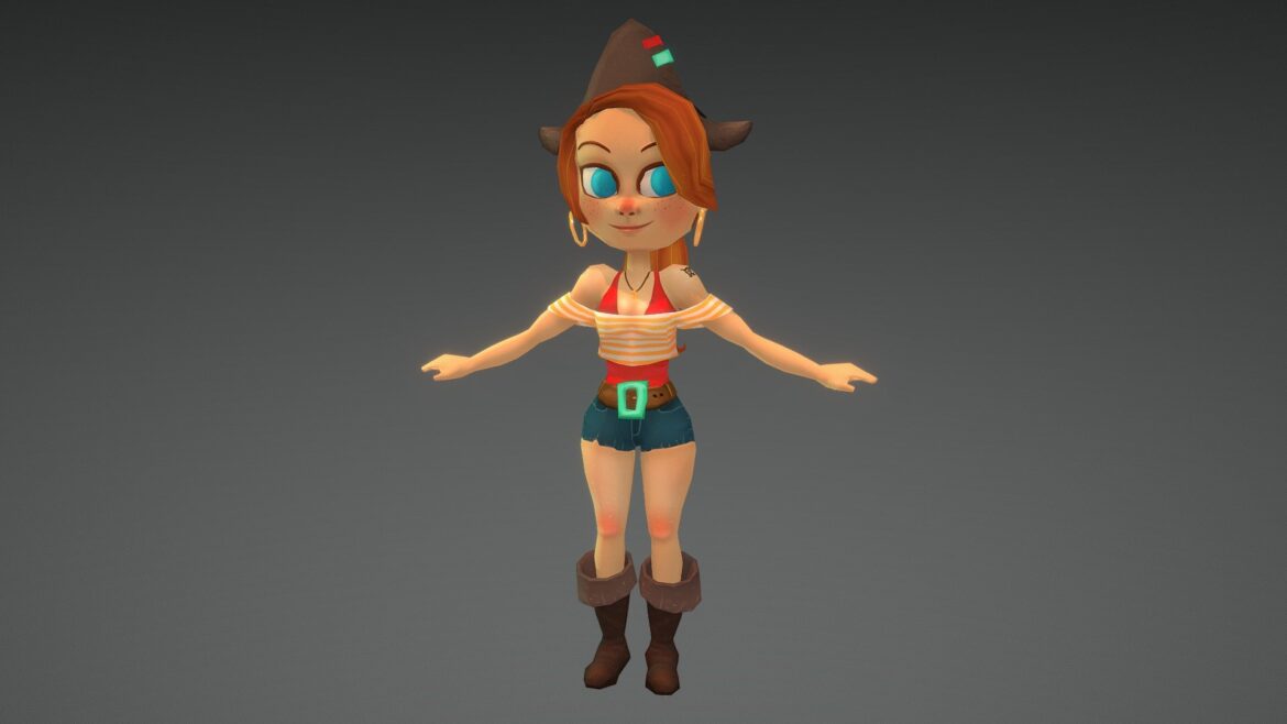 lady pirate 3d model