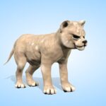 Lion cub animation lowpoly animal simba