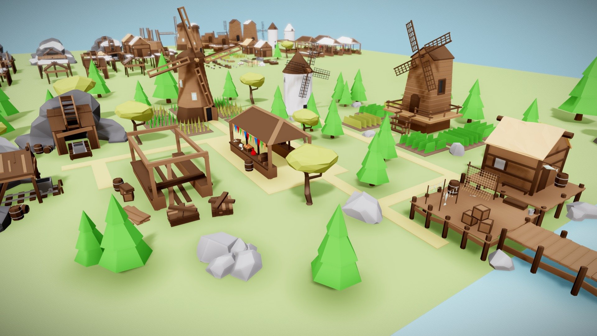 Low Poly Medieval Buildings Pack (Part 2)