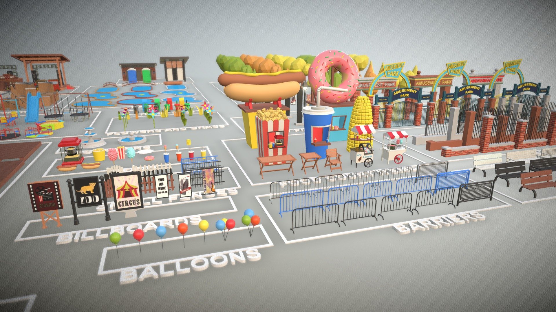 Low Poly Park Constructor