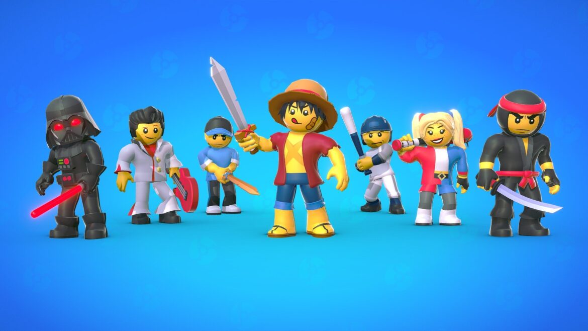 lowpoly cartoon game characters rigged 3d model