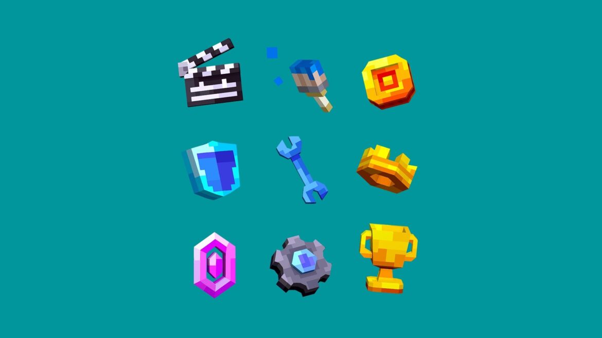 lowpoly icons 3d model