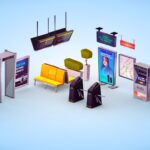 lowpoly Metro subway street assets