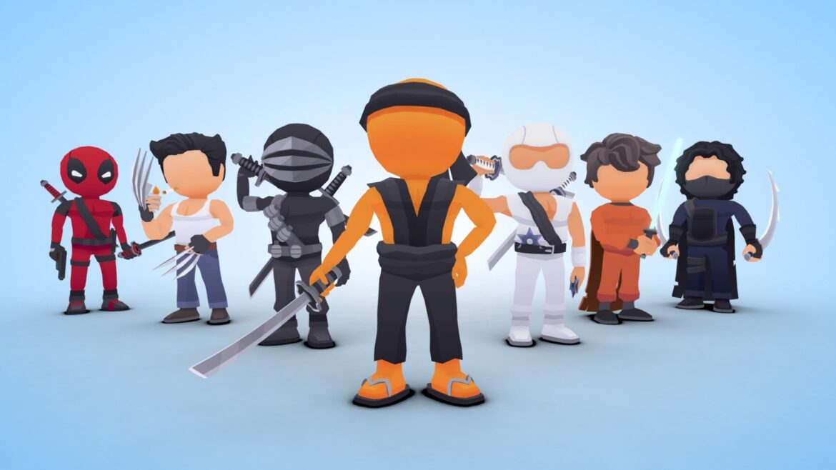 lowpoly stickmans characters cartoon render 3d model