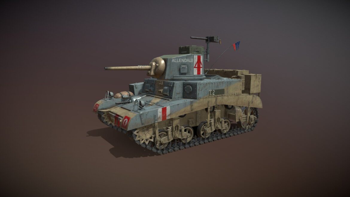 m3 light tank honey allendale 3d model