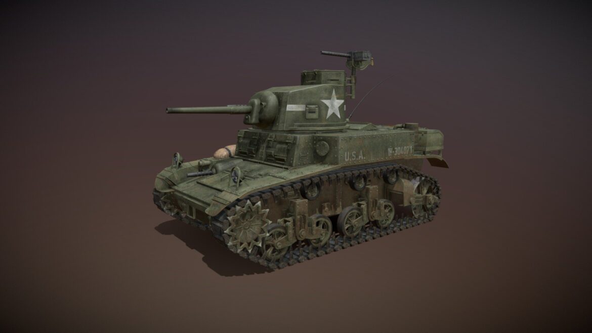 m3 light tank stuart 3d model