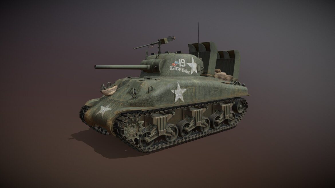 m4a1 sherman lightning 3d model