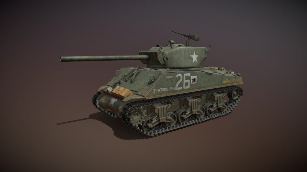 m4a3e2 sherman jumbo aquino 3d model
