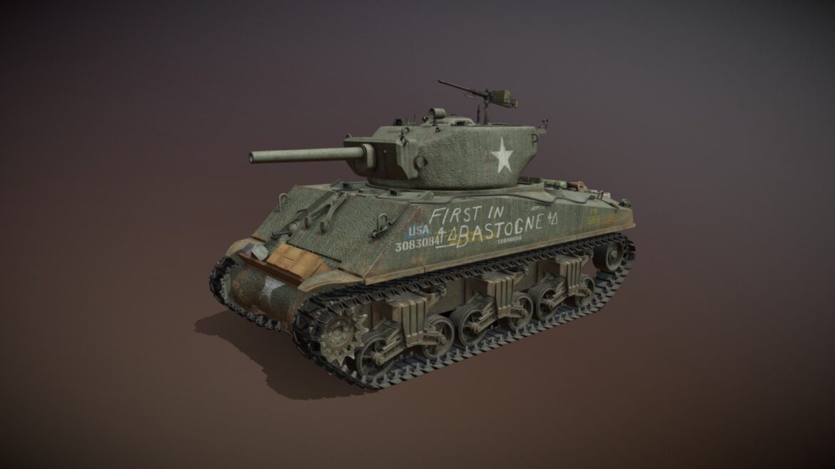 m4a3e2 sherman jumbo cobra king 3d model
