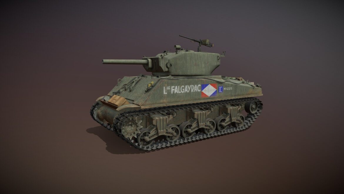 m4a3e2 sherman jumbo lt falgayrac 3d model