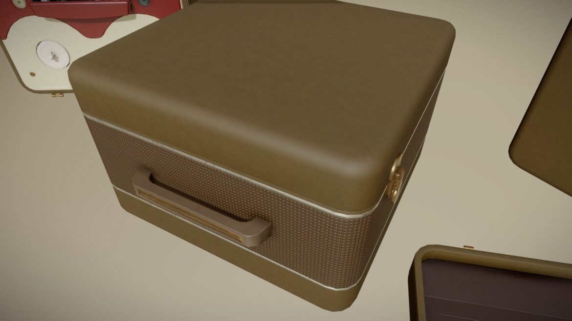 mg56 retro bobbin tape recorder lowpoly ver 3d model