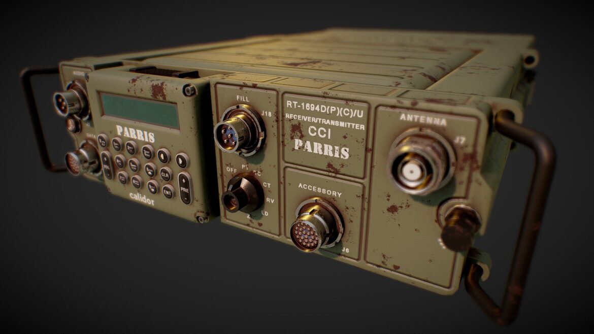 military radio communication system 3d model
