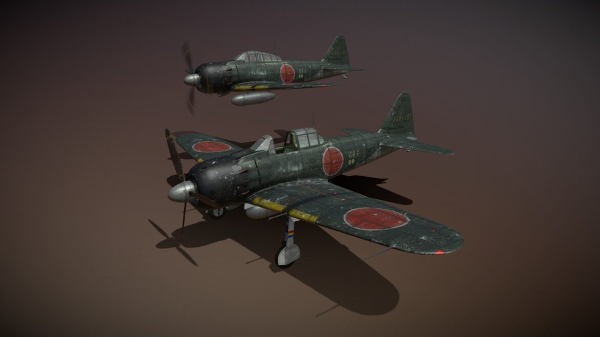 mitsubishi a6m5 zero 3d model