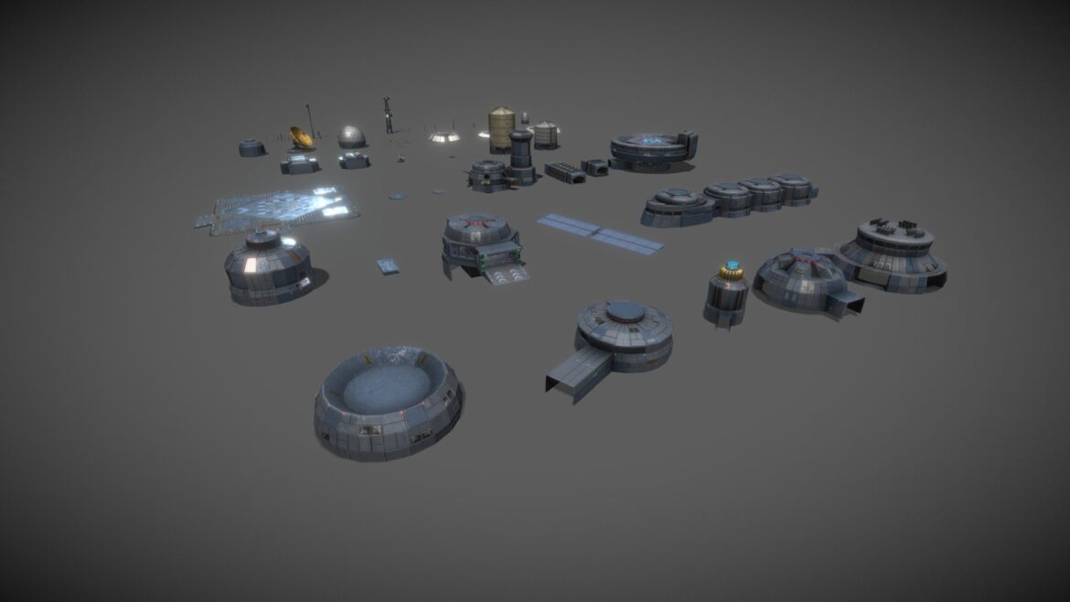 modular mars base kitbash 3d model
