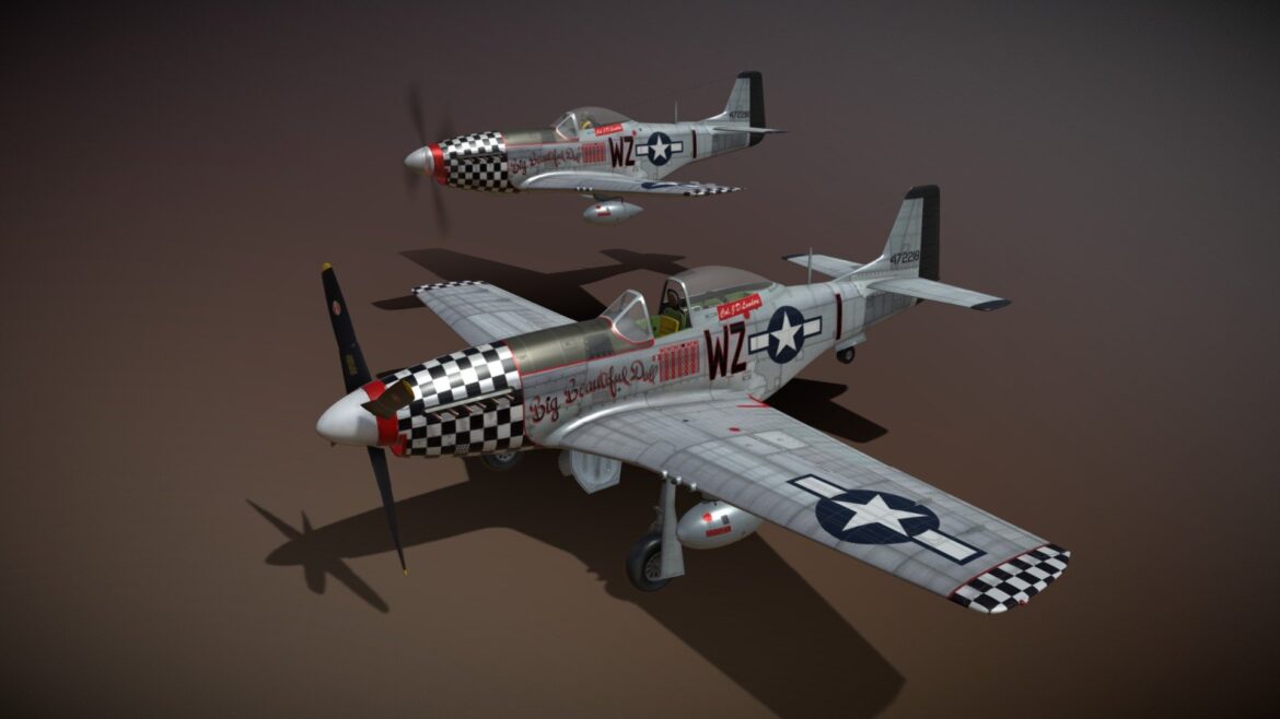 north american p 51d mustang big beautiful doll 3d model