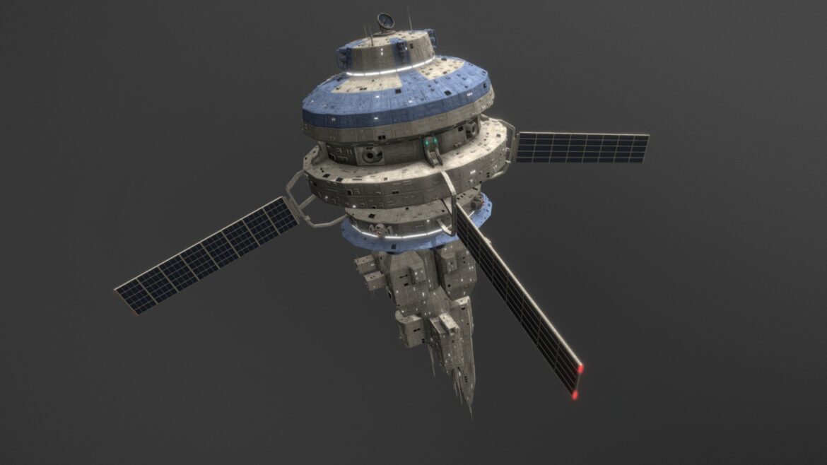 olgana station base low poly space station 3d model