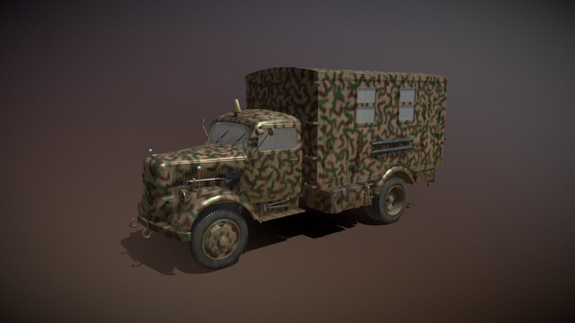 opel blitz 3t truck with radiokoffer 3d model