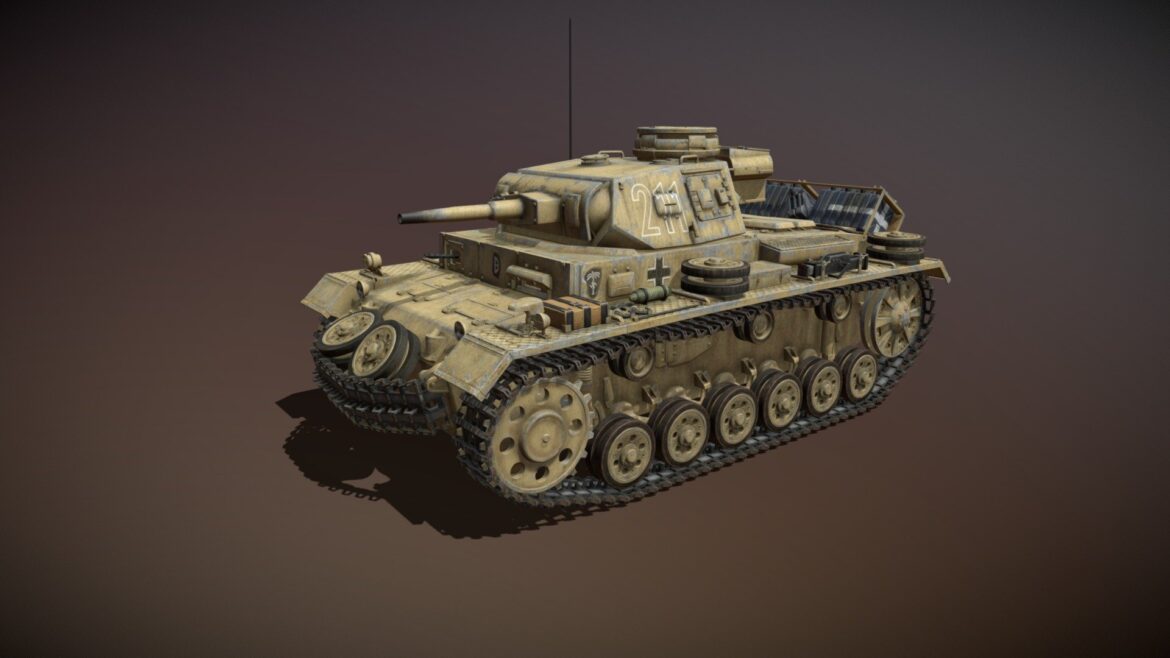 pzkpfw iii panzer 3 ausfg dak 211 3d model