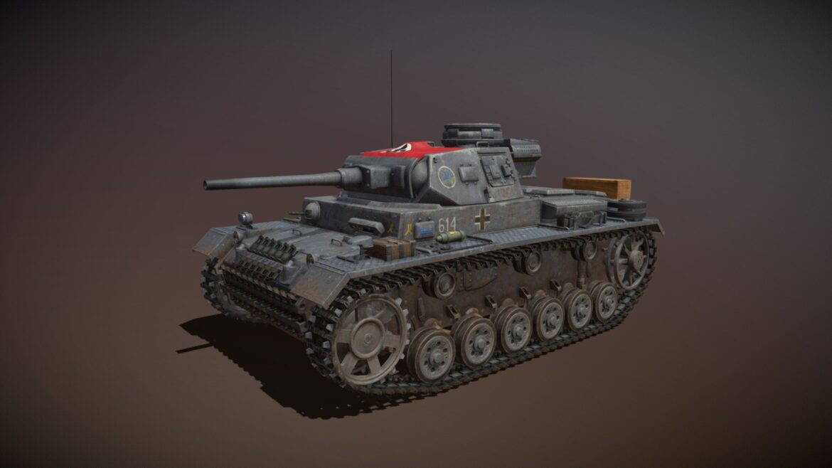 pzkpfw iii panzer 3 ausfj 614 3d model