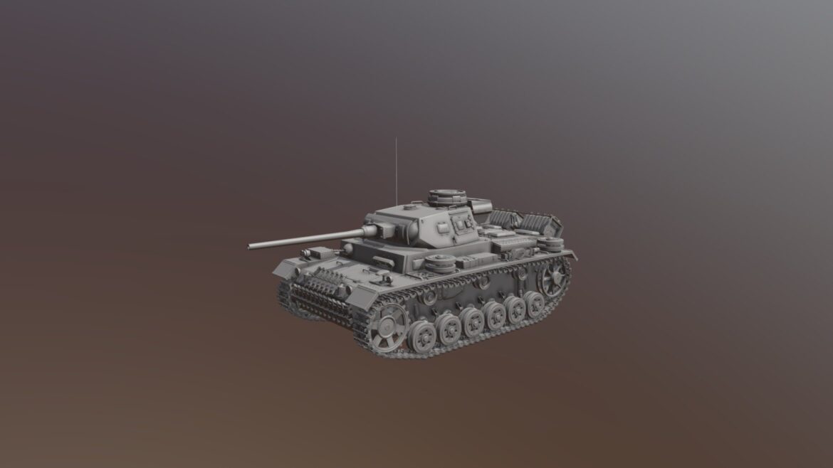 pzkpfw iii panzer 3 ausfj mid production 3d model