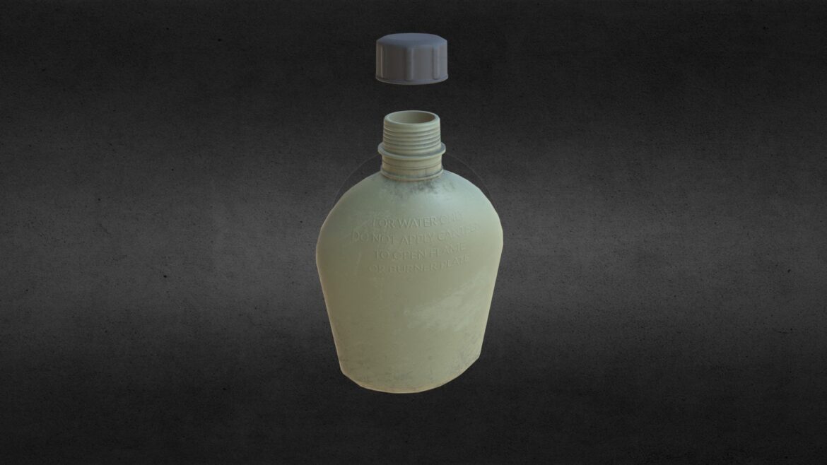 realistic military flask water tank 3d model