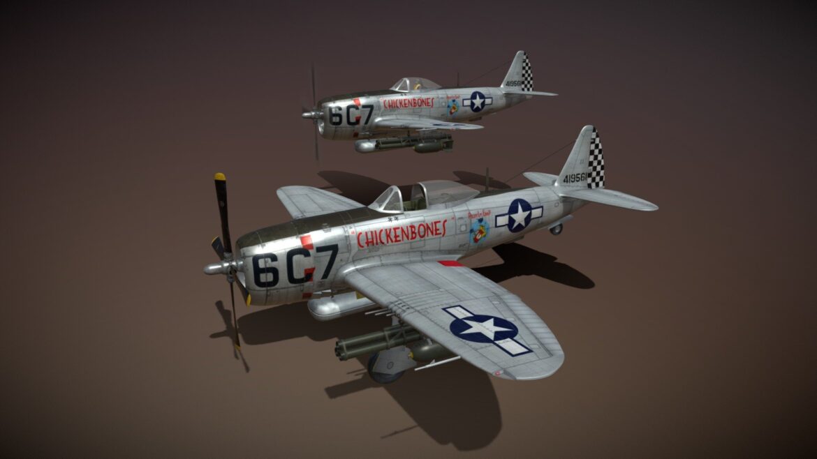 republic p 47d thunderbolt chickenbones 3d model