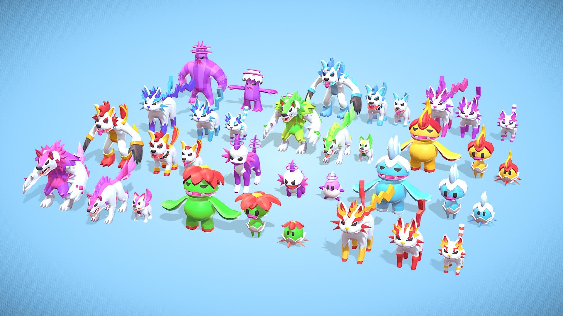 Rigged monsters – pokemon creatures