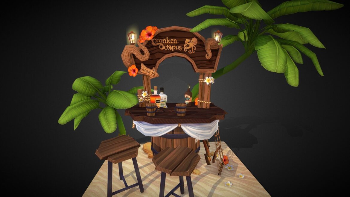 rum stand 3d model