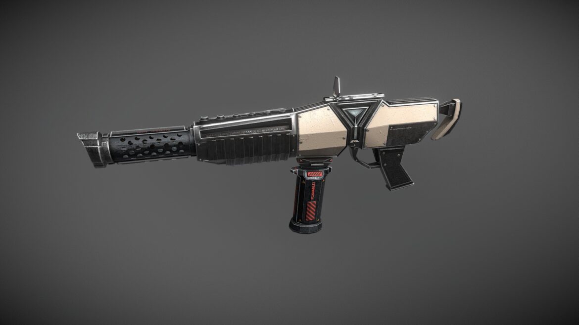sci fi combat flame thrower mk2 pfu 3d model
