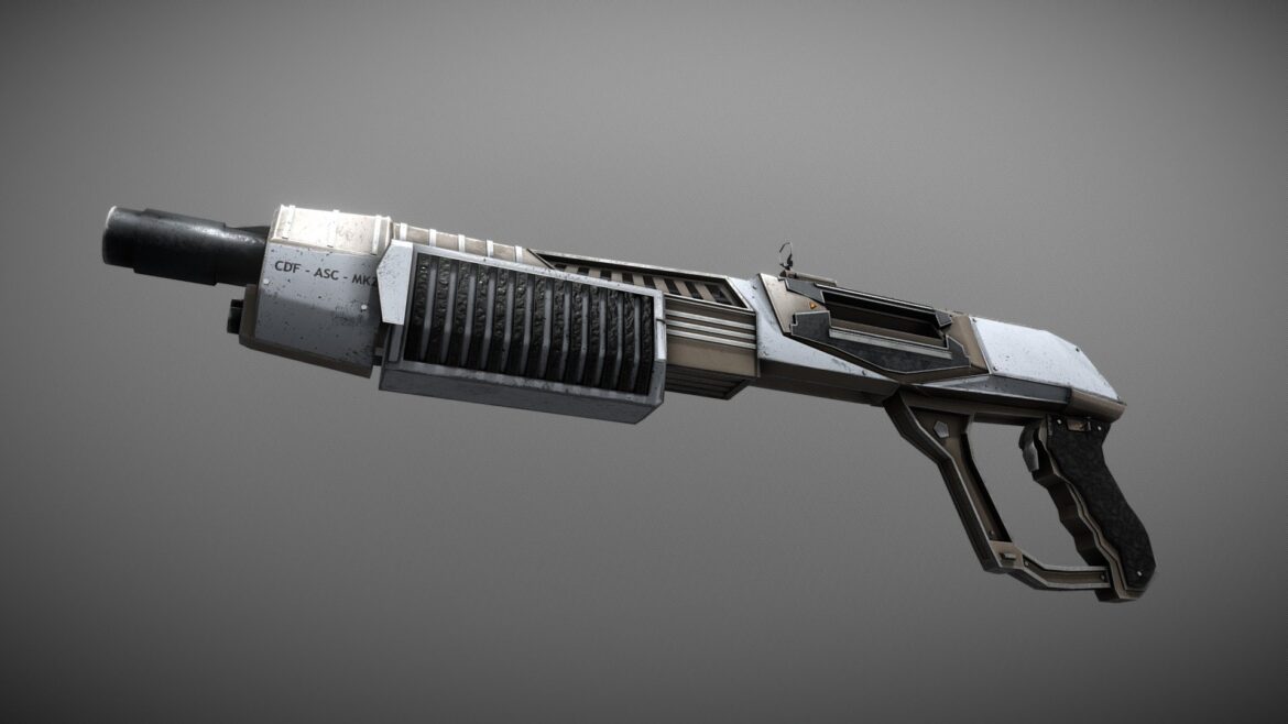 sci fi combat shotgun asmk2 3d model