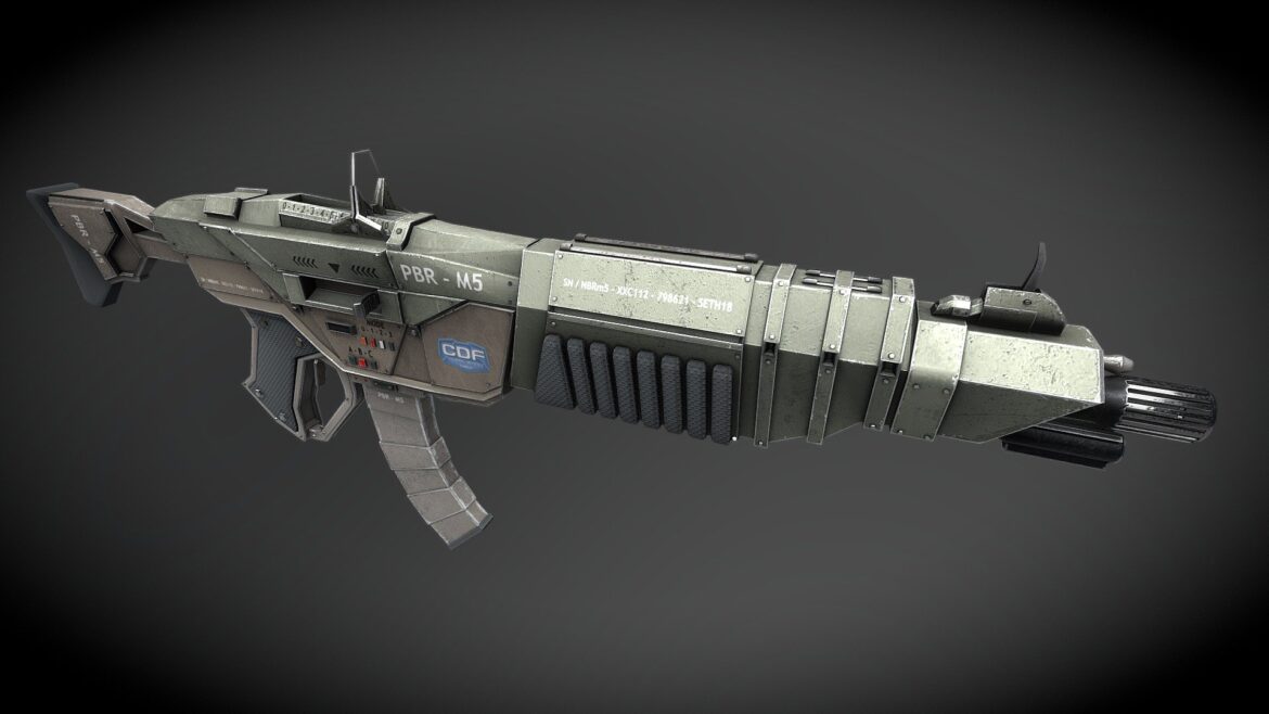 sci fi concept rifle cdf battle rifle m5 3d model