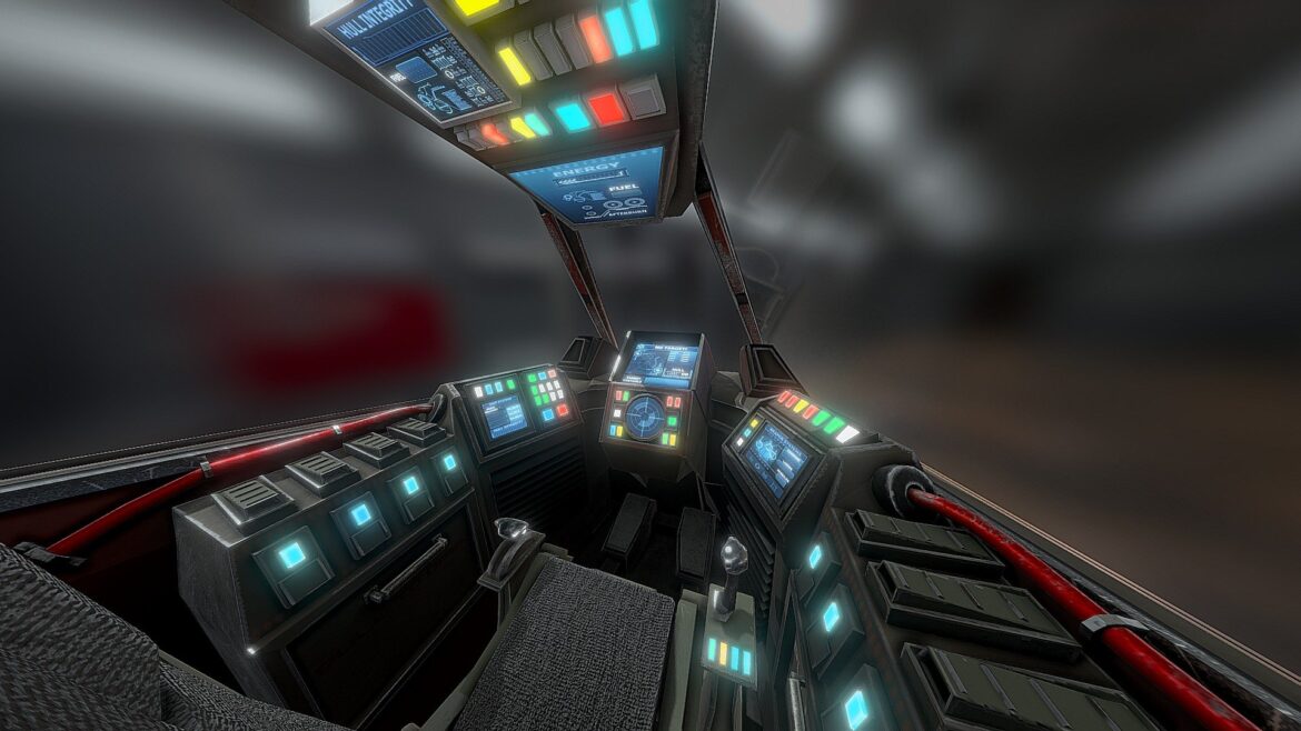 sci fi space fighter cockpit hades starfighter 3d model