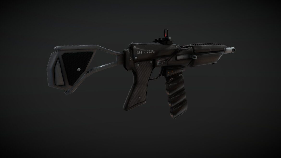 scifi submachine gun smg 3d model