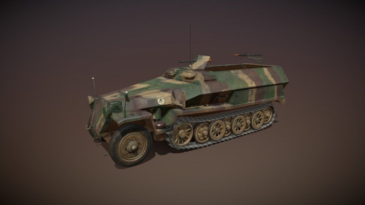 sdkfz 2511 ausfc half track pglr901 3d model