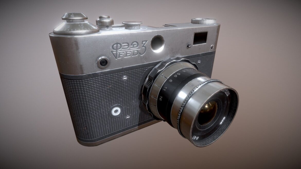 soviet vintage camera fed3 3d model