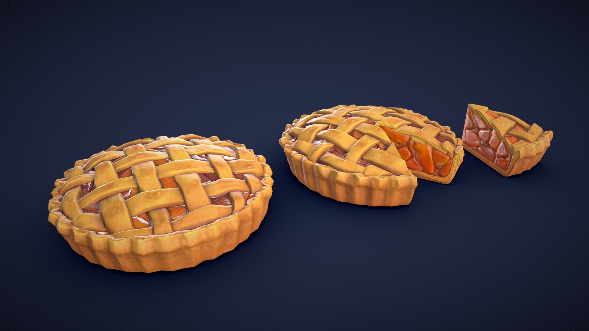 Stylized Apple Pie – Low Poly