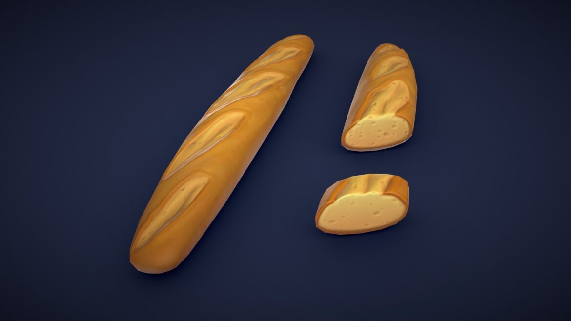 stylized pastries collection low poly 3d model