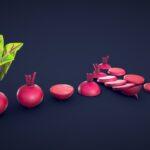 stylized beetroot low poly 3d model