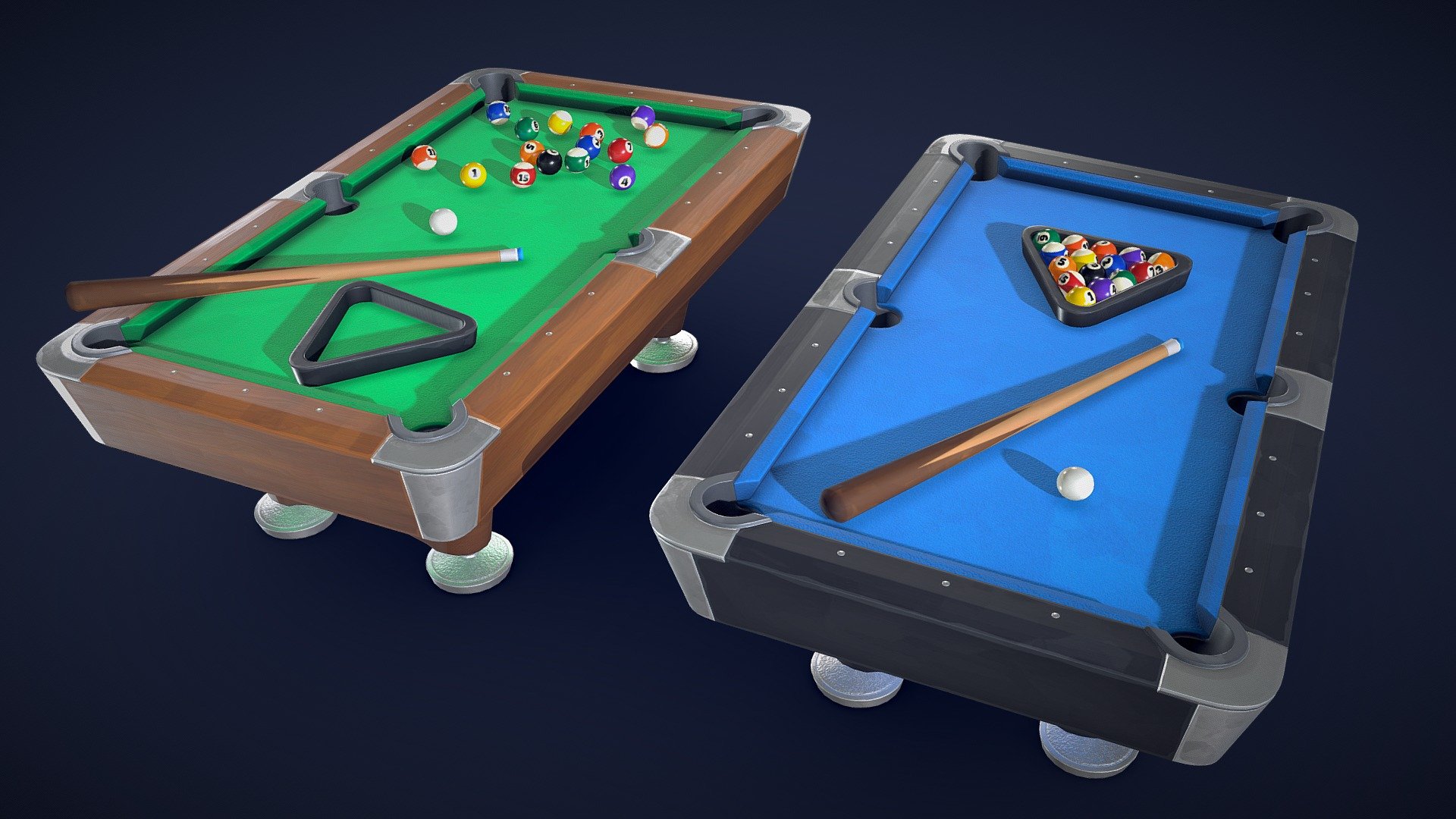 Stylized Billiard / Pool Table – Low Poly